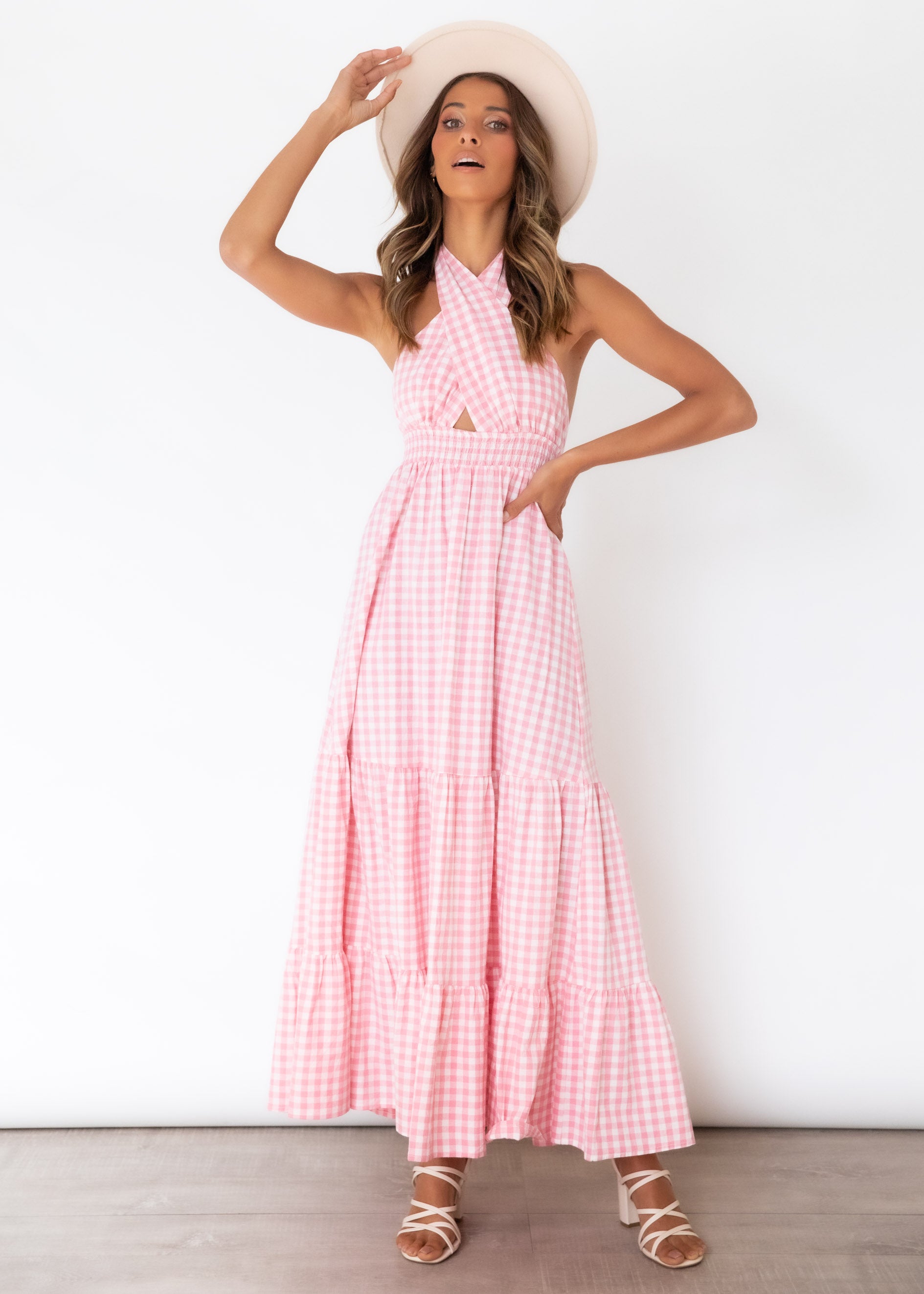 New Purpose Maxi Dress - Pink Check